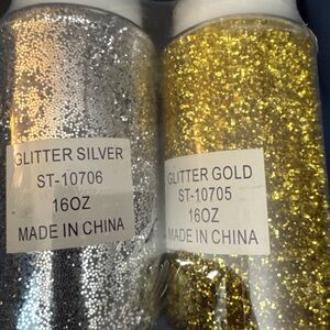 16oz Silver & Gold Glitter Bulk Craft Resin Tumbler Epoxy DIY